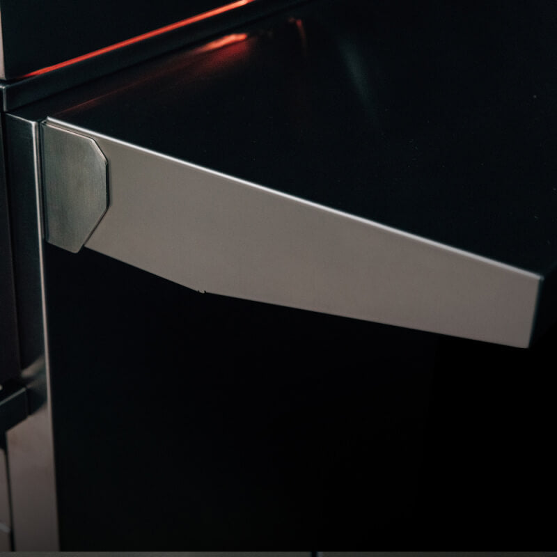 TrueFlame 40-Inch Stainless Steel Deluxe Grill Cart with Fold-Down Side Shelves