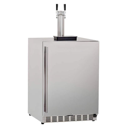 TrueFlame 24-Inch 6.6 Cu. Ft. Outdoor Rated Double Tap Kegerator - TF-RFR-24DK2
