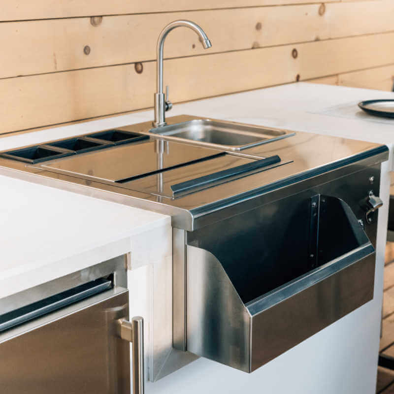 TrueFlame 30 Inch Built-In Beverage and Prep Station - TF-BC-30L