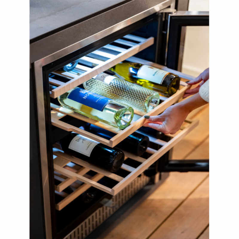 TrueFlame 24 Inch 5.3 Cu. Ft. Outdoor Single Zone Wine Cooler - AMD-RFR-24W