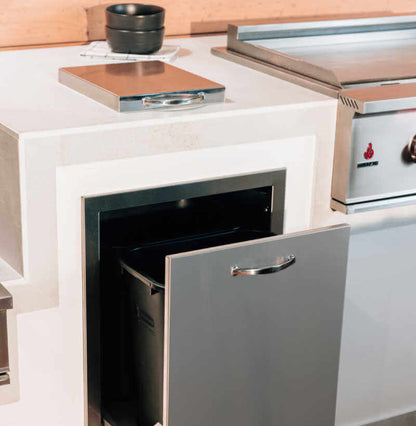 TrueFlame 14-Inch x 10-Inch Trash Chute & Cutting Board with Lid - TF-TC-14