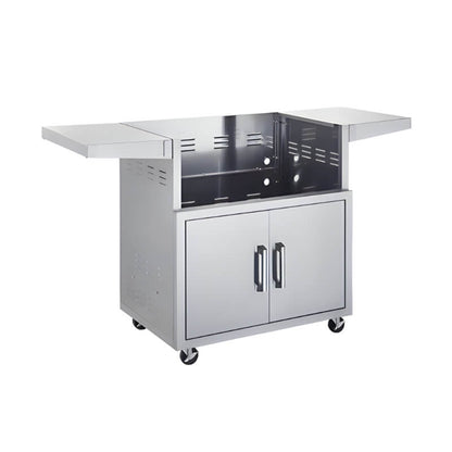 TrueFlame 32-Inch Stainless Steel Deluxe Grill Cart with Fold-Down Side Shelves - CART-TF-32DC