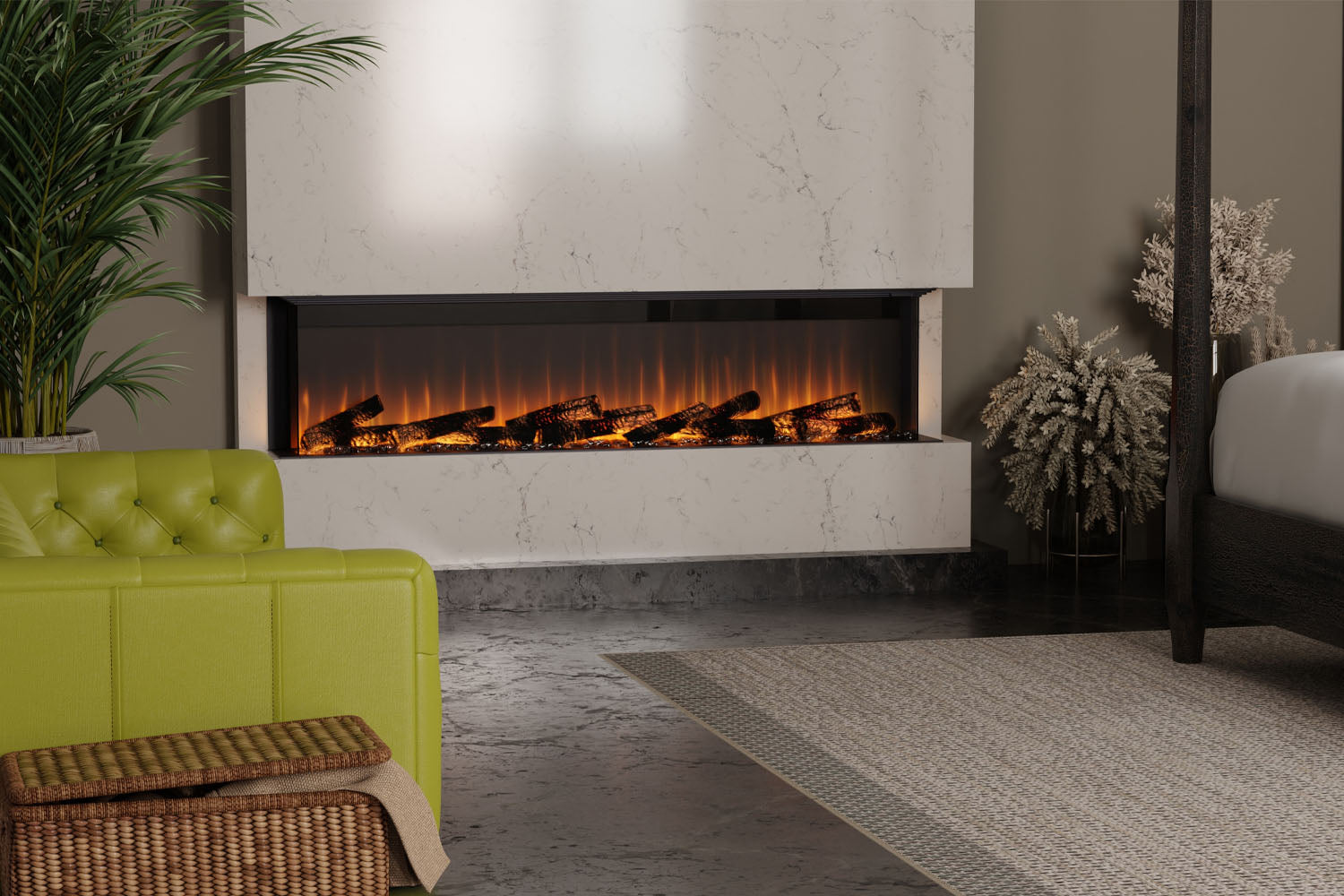 Dimplex Ignite Ultra 74" Smart Linear Multi-Side View Built-In Electric Fireplace