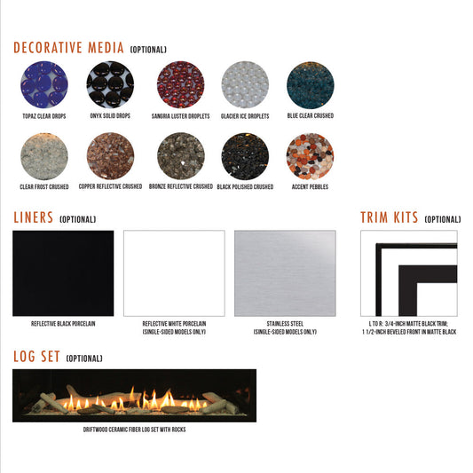 Empire 48 Inch Boulevard Vent Free Linear See-Through Gas Fireplace with Barrier and Intermittent Pilot - VFLB48SP90