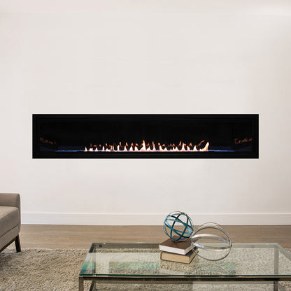 Empire 72 inch Boulevard Vent Free Linear Gas Fireplace with Barrier and Intermittent Pilot with Thermostatic Remote Control - VFLB72FP90