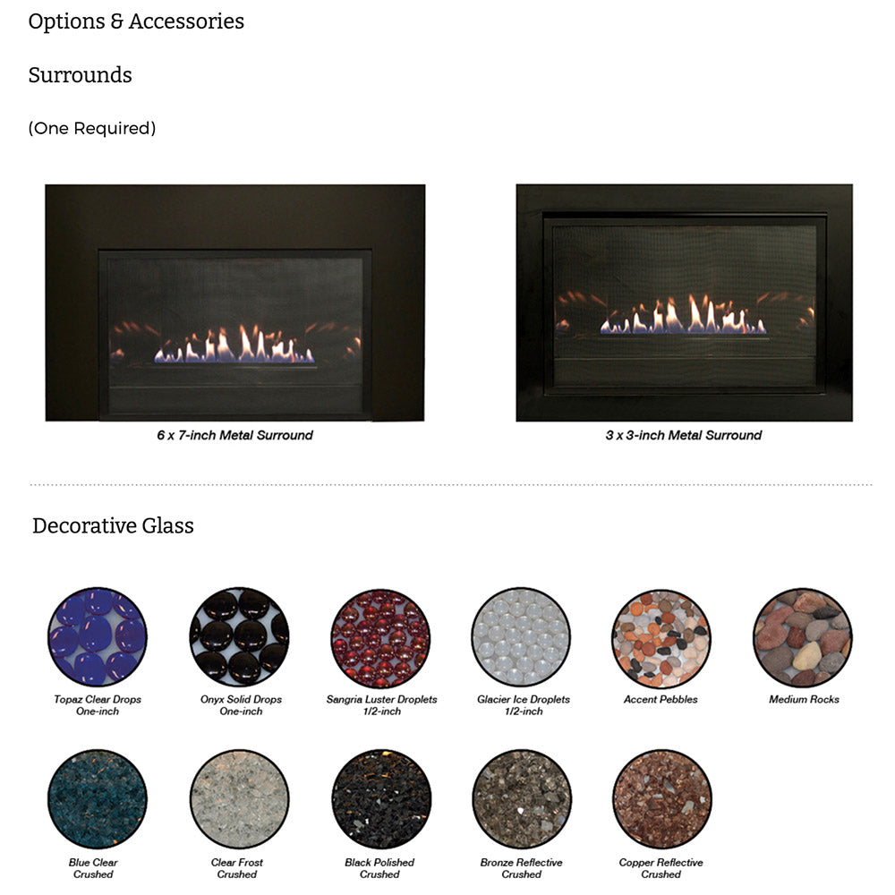 Empire 28 Inch Loft Vent Free Gas Fireplace Insert with Barrier and Black Liner - VFLC28IN