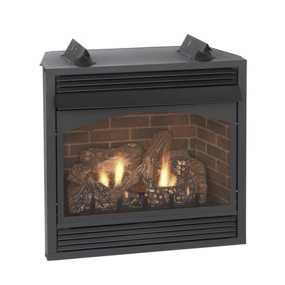 Empire Vail 24 Inch Ventless Fireplace with Slope Glaze Burner and Ceramic Fiber Log Set - VFP24FP