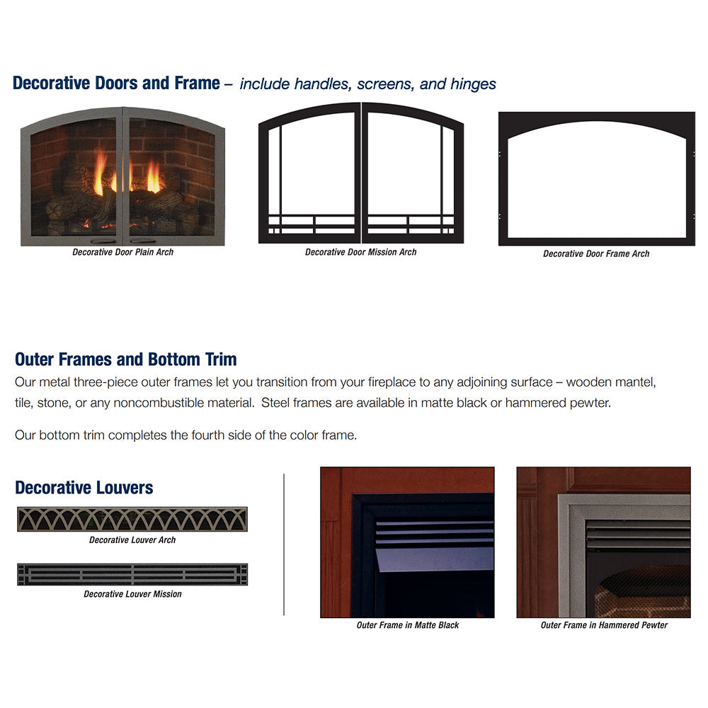 Empire 32 Inch Vail Vent Free Premium Gas Fireplace with Slope Glaze Burner and Log Set - VFPA32BP