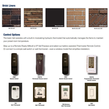 Empire Vail Vent Free Premium 36 Inch Fireplace with Slope Glaze Burner and Log Set - VFPA36BP