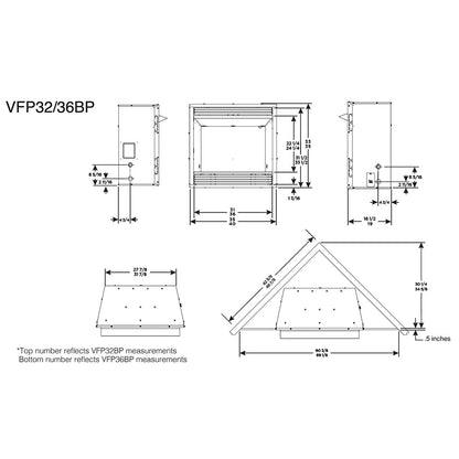 Empire 32 Inch Vail Vent Free Premium Gas Fireplace with Slope Glaze Burner and Log Set - VFPA32BP