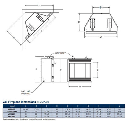 Empire Vail 24 Inch Ventless Fireplace with Slope Glaze Burner and Ceramic Fiber Log Set - VFP24FP