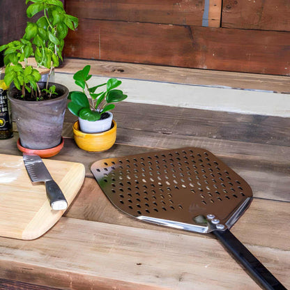 WPPO 12-Inch Square Aluminum Pro Turning Pizza Peel - WKPA-peel12