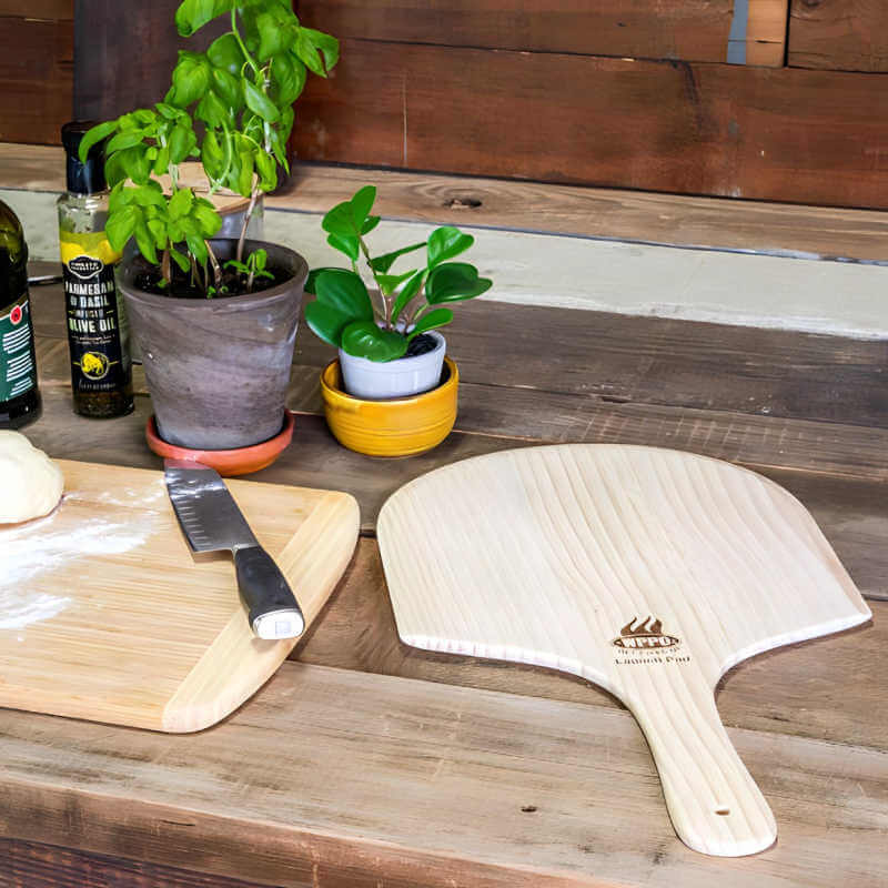 WPPO 12-Inch Square New Zealand Wooden Pizza Peel - 2-Pack - WKLP-12-2