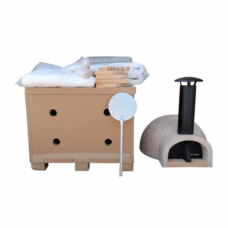WPPO 52" DIY Wood Fired Oven with SS Flue, Black Door WDIY-AD100