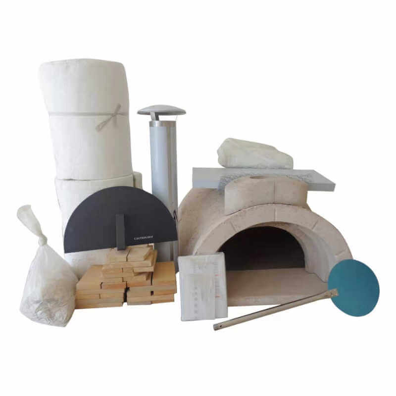 WPPO 37" DIY Wood Fired Oven with SS Flue, Black Door WDIY-AD70