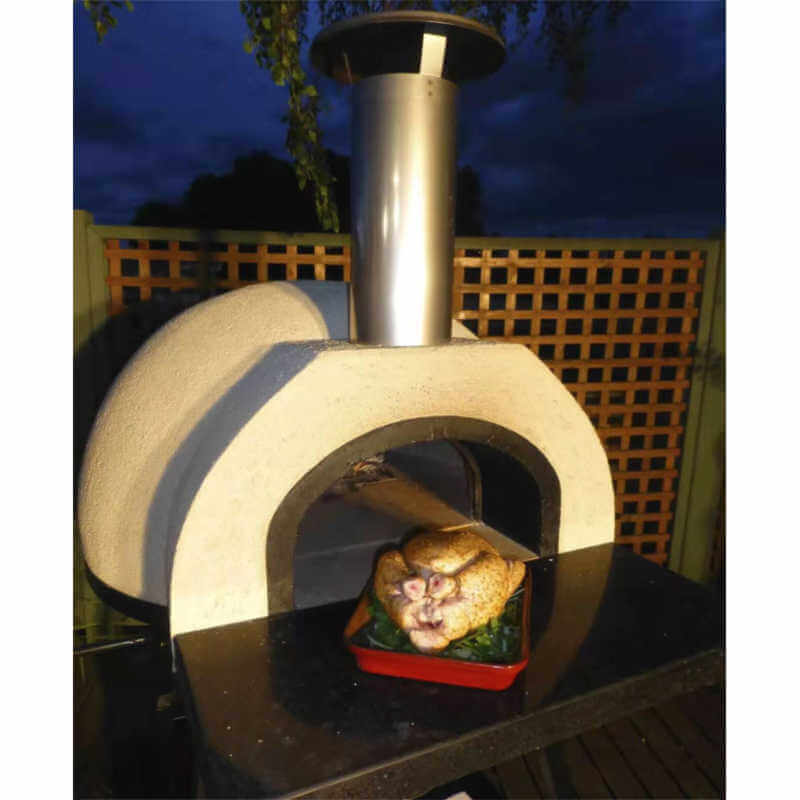 WPPO 37" DIY Wood Fired Oven with SS Flue, Black Door WDIY-AD70