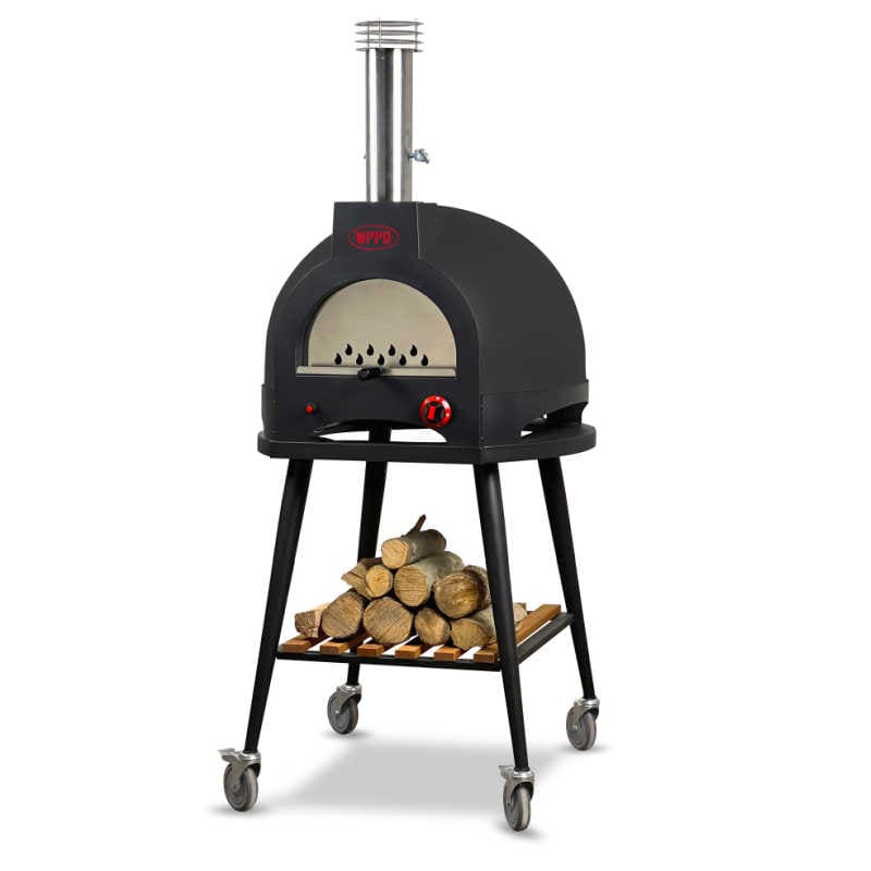 WPPO Infinity 50-Inch Wood/Gas Hybrid Pizza Oven With Cart