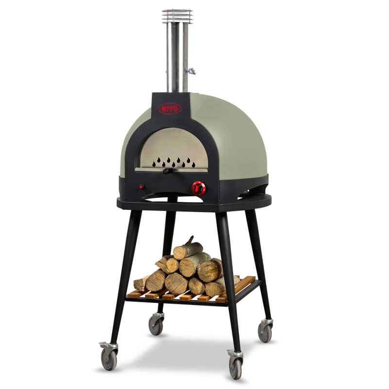 WPPO Infinity 50-Inch Wood/Gas Hybrid Pizza Oven With Cart