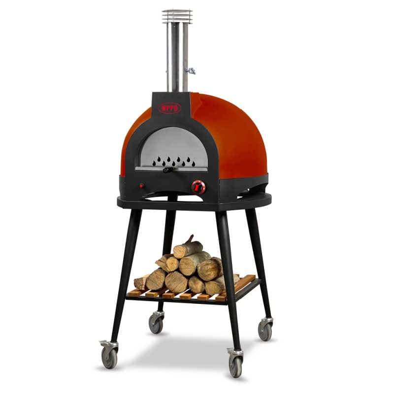 WPPO Infinity 50-Inch Wood/Gas Hybrid Pizza Oven With Cart