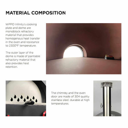 WPPO Infinity 66-Inch Wood/Gas Hybrid Pizza Oven With Cart