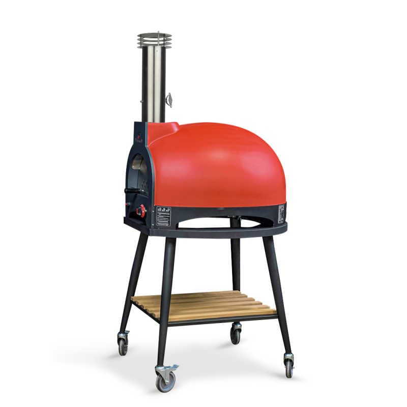 WPPO Infinity 66-Inch Wood/Gas Hybrid Pizza Oven With Cart