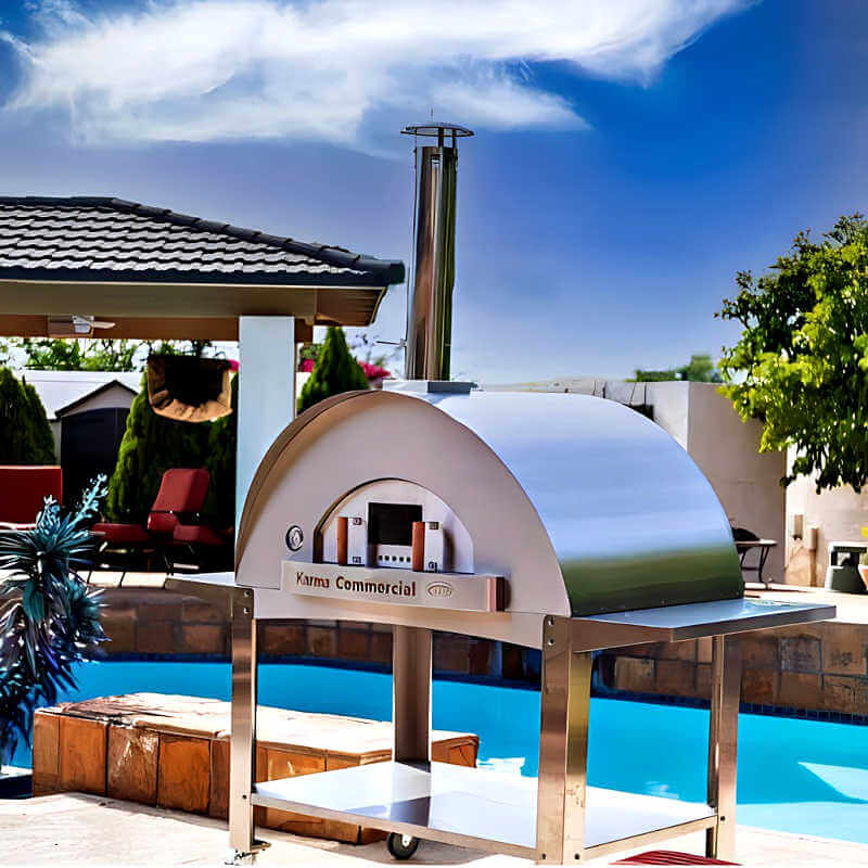WPPO Karma 55 Inch Stainless Steel Outdoor Pizza Oven Cart - WKCT-4S
