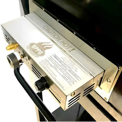 WPPO Traditional Black 25-Inch Dual Fueled Pizza Oven With Gas Attachment - WKE-04WG-BLK