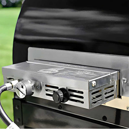 WPPO Traditional Black 25-Inch Dual Fueled Pizza Oven With Gas Attachment - WKE-04WG-BLK