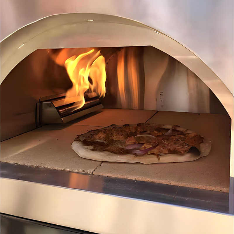 WPPO Traditional Black 25-Inch Dual Fueled Pizza Oven With Gas Attachment - WKE-04WG-BLK