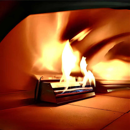 WPPO Traditional Black 25-Inch Dual Fueled Pizza Oven With Gas Attachment - WKE-04WG-BLK