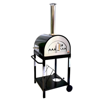 WPPO Traditional Black 25-Inch Dual Fueled Pizza Oven With Gas Attachment - WKE-04WG-BLK