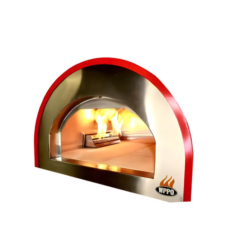 WPPO Traditional Red 25-Inch Dual Fueled Pizza Oven With Gas Attachment - WKE-04WG-RED