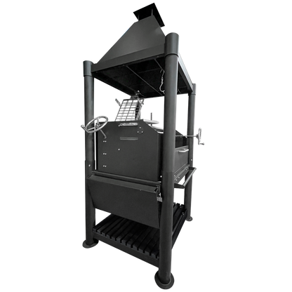 Tagwood BBQ02SIB Premium Freestanding Black Santa Maria Argentine Grill - "The Beast"