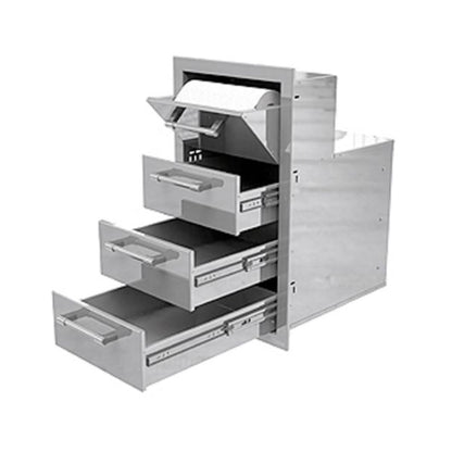 Alfresco 17-Inch Stainless Steel Triple Drawer & Paper Towel Holder Combo