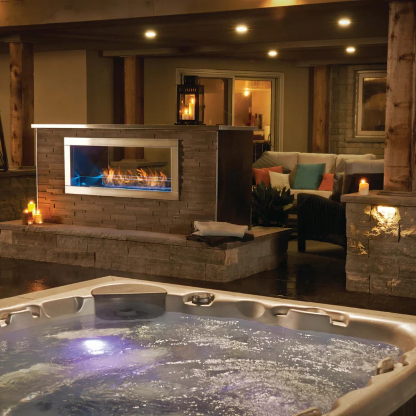 Napoleon Galaxy™ Linear 48 See-Thru & Electronic Ignition Outdoor Fireplace