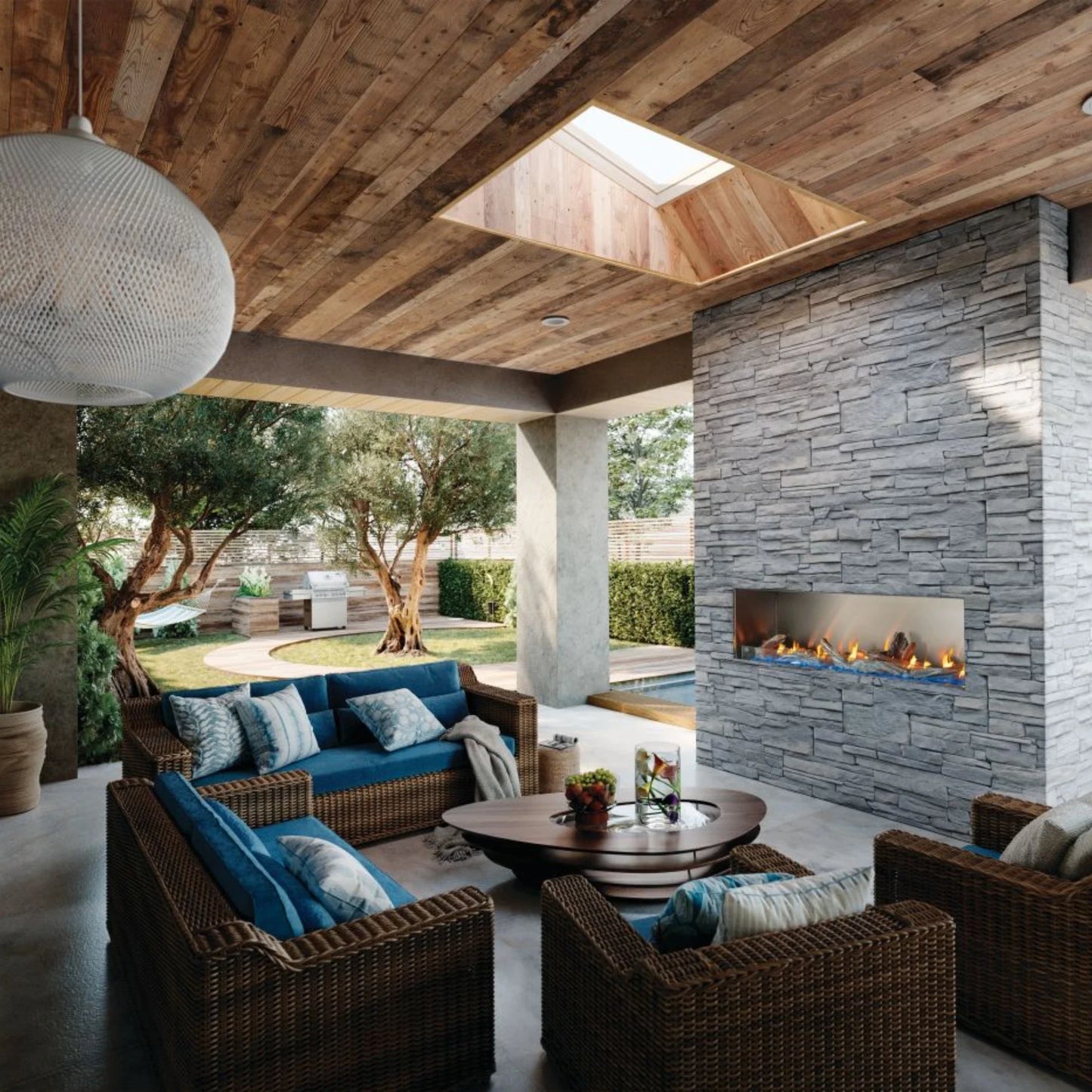 Napoleon Galaxy 74-Inch Linear Outdoor Gas Fireplace