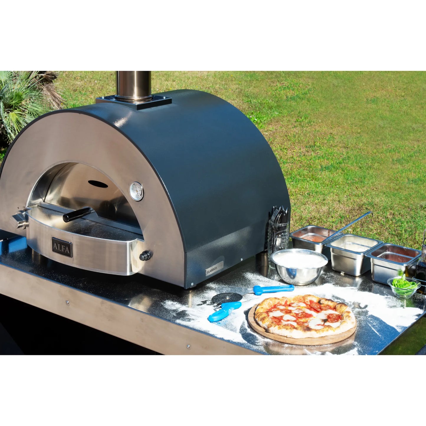 Alfa Classico 2 Pizze Grey Gas Pizza Oven