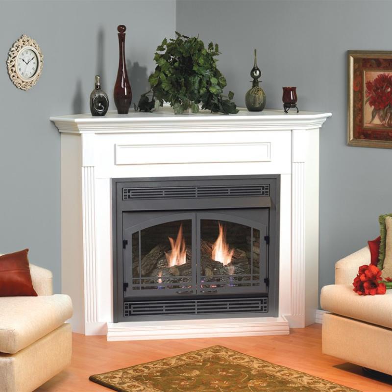 Empire Corner Cabinet Mantel with Base