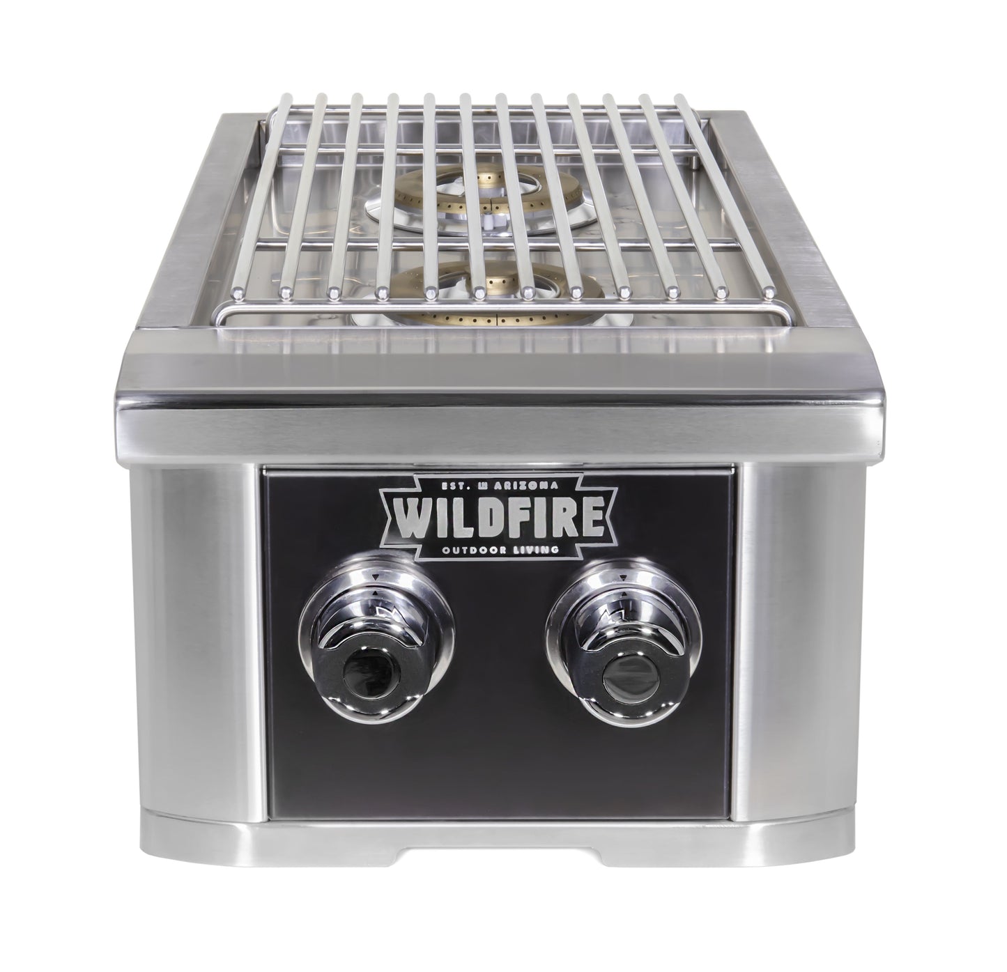 Wildfire Ranch Black 304 SS Gas Double Side Burner - WF-DBLSBRN-RH-LP/NG