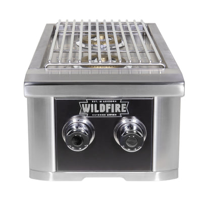 Wildfire Ranch Black 304 SS Gas Double Side Burner - WF-DBLSBRN-RH-LP/NG