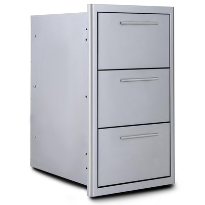 Blaze 16" Triple Access Drawer in Stainless Steel BLZ-DRW3-R-LT