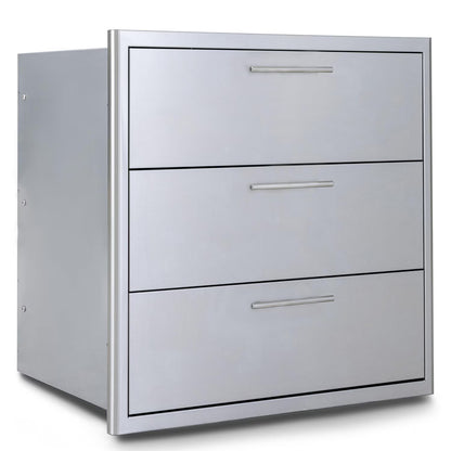 Blaze 30" Triple Access Drawer in Stainless Steel (BLZ-30W-3DRW-LT)