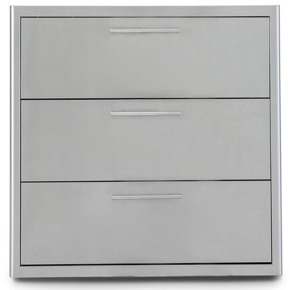Blaze 30" Triple Access Drawer in Stainless Steel (BLZ-30W-3DRW-LT)