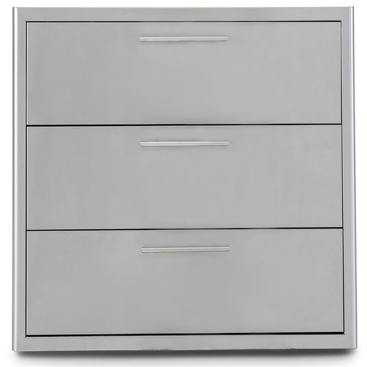 Blaze 30" Triple Access Drawer in Stainless Steel (BLZ-30W-3DRW-LT)