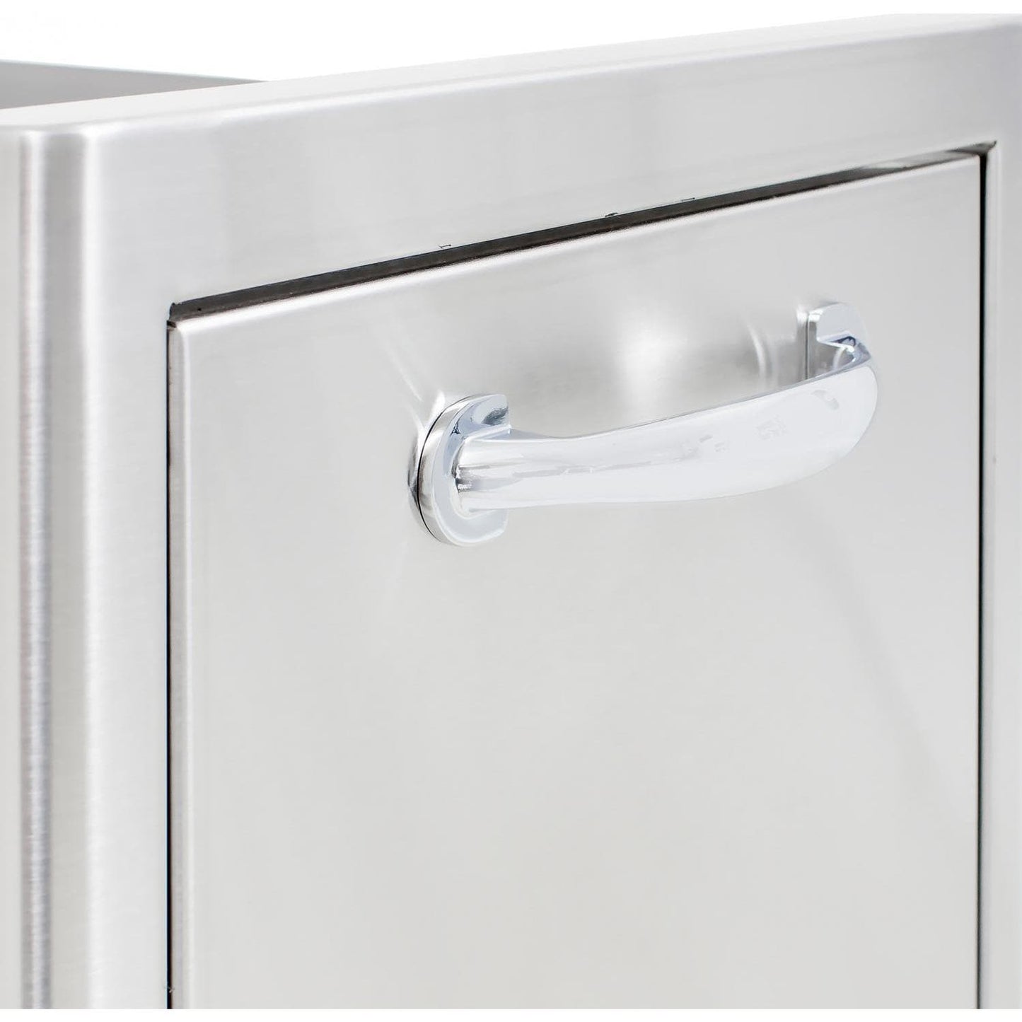 Blaze 13" Narrow Roll-Out Trash Bin in Stainless Steel (BLZ-TRNW-DRW)