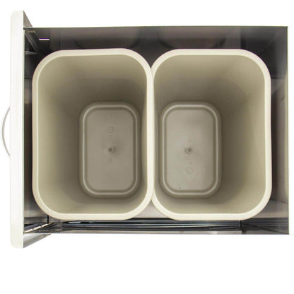 Blaze 20" Roll-Out Double Trash / Recycling Bin in Stainless Steel Finish (BLZ-TREC-DRW-H)