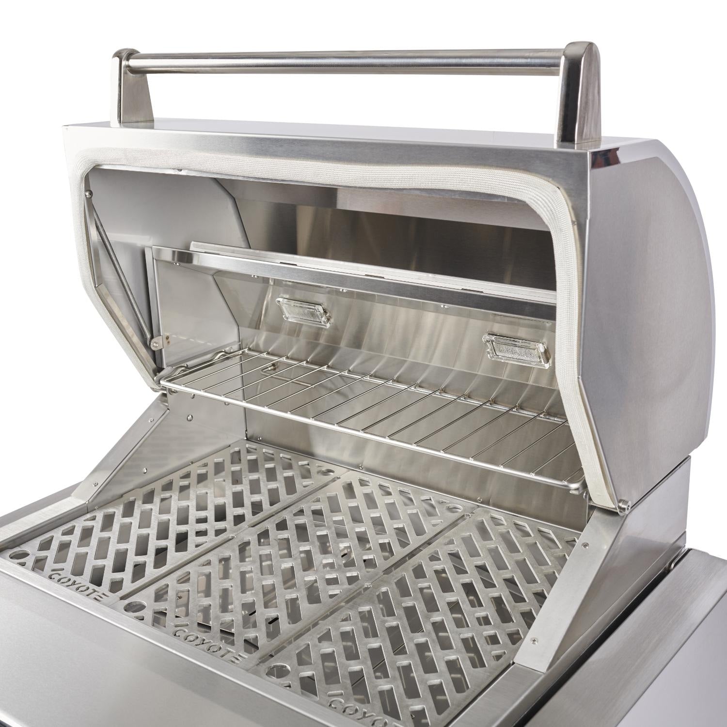 Coyote - C1P28 - 28-Inch Built-In Pellet Grill - Versa-Rack Single Warming Rack