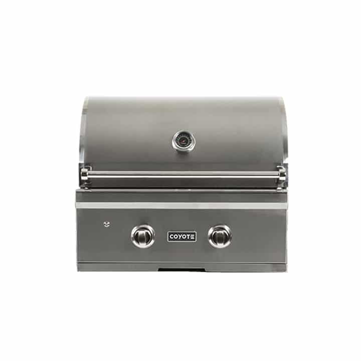 Coyote C-Series 28-Inch Built-In Gas Grill - Hood Open