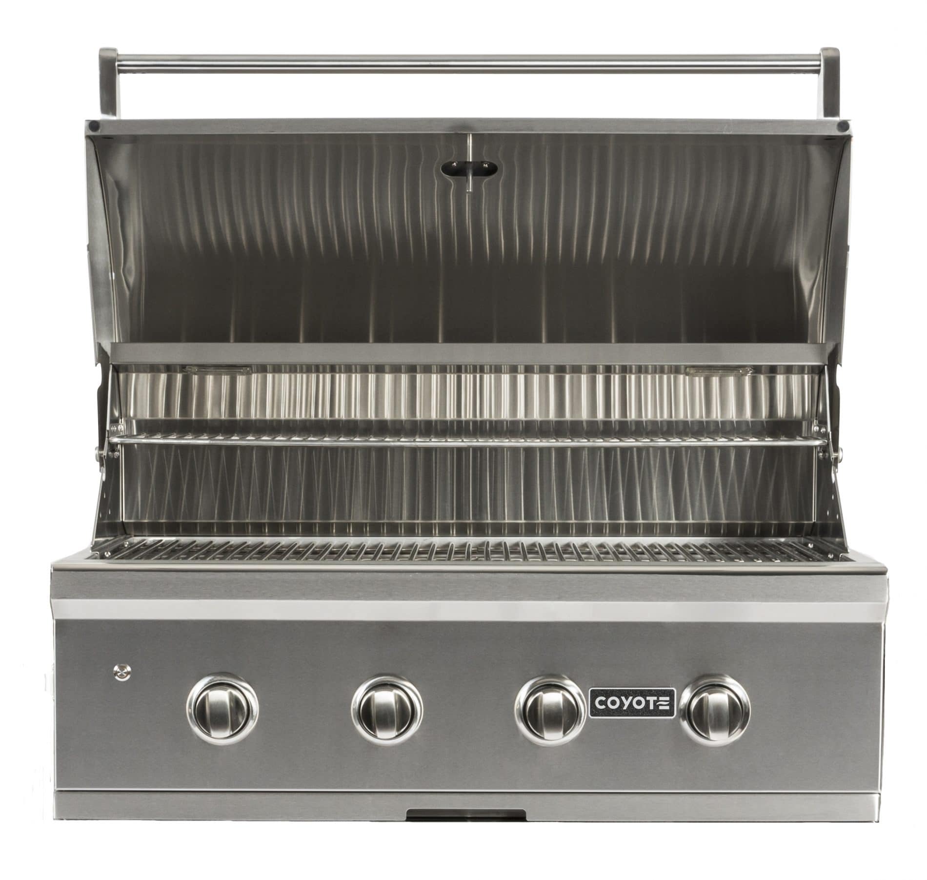 Coyote C2C36NG C-Series 36-Inch 4-Burner Built-In Natural Gas Grill - Hood Open