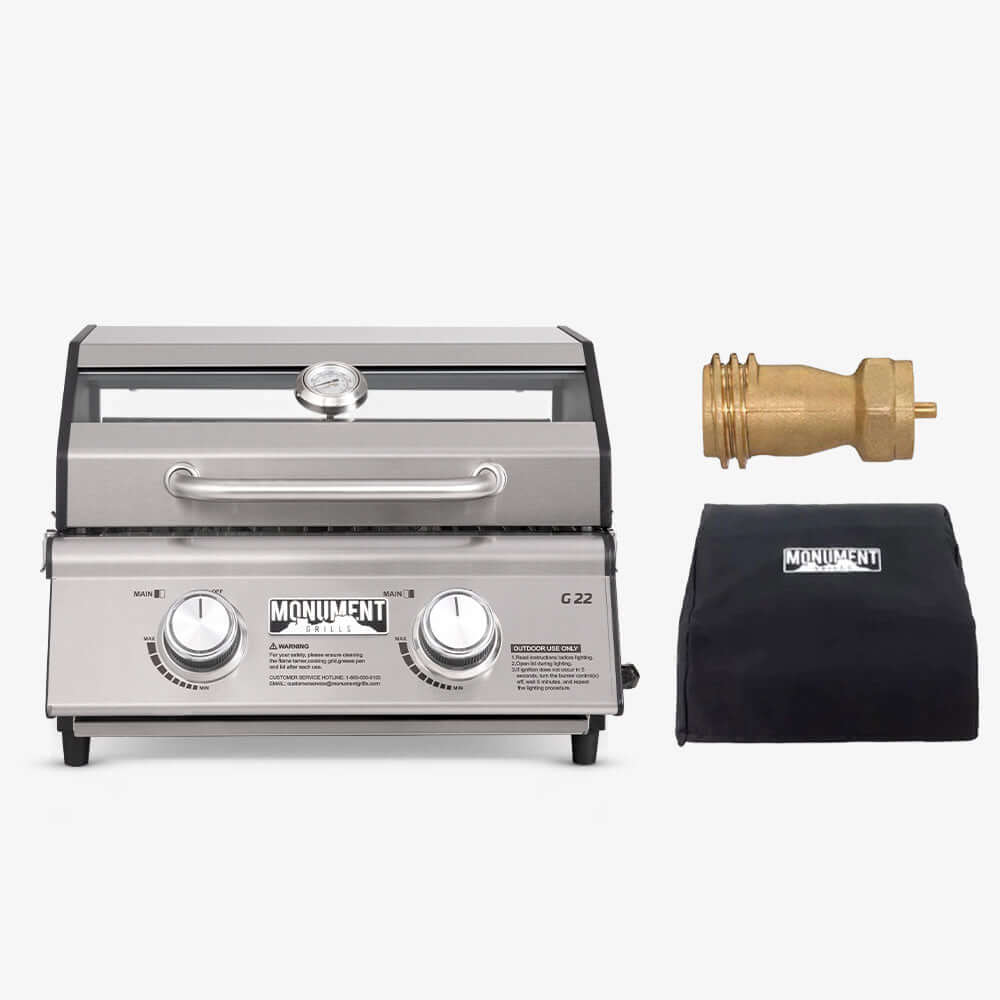 Monument 2-Burner | Stainless Steel Portable Propane Gas Grill